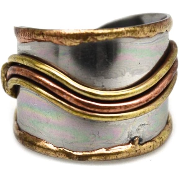 Anju Jewelry Mixed Metal Cuff Ring