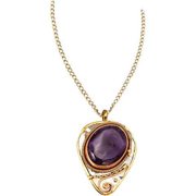 Anju P2207 Amethyst Mixed Metal Pendant Necklace