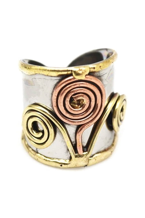 Anju R042 Tree Janya Mixed Metal Ring