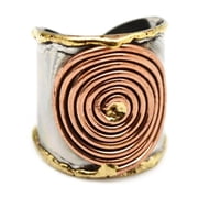 Anju R044 Copper Concentic Circles Janya Mixed Metal Ring