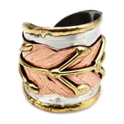 Anju R045 Leaf Janya Mixed Metal Ring