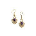 thumbnail image 1 of Anju Tanvi Earrings with Semiprecious Charoite Stone for Women, Gold-Plated, 1 of 1