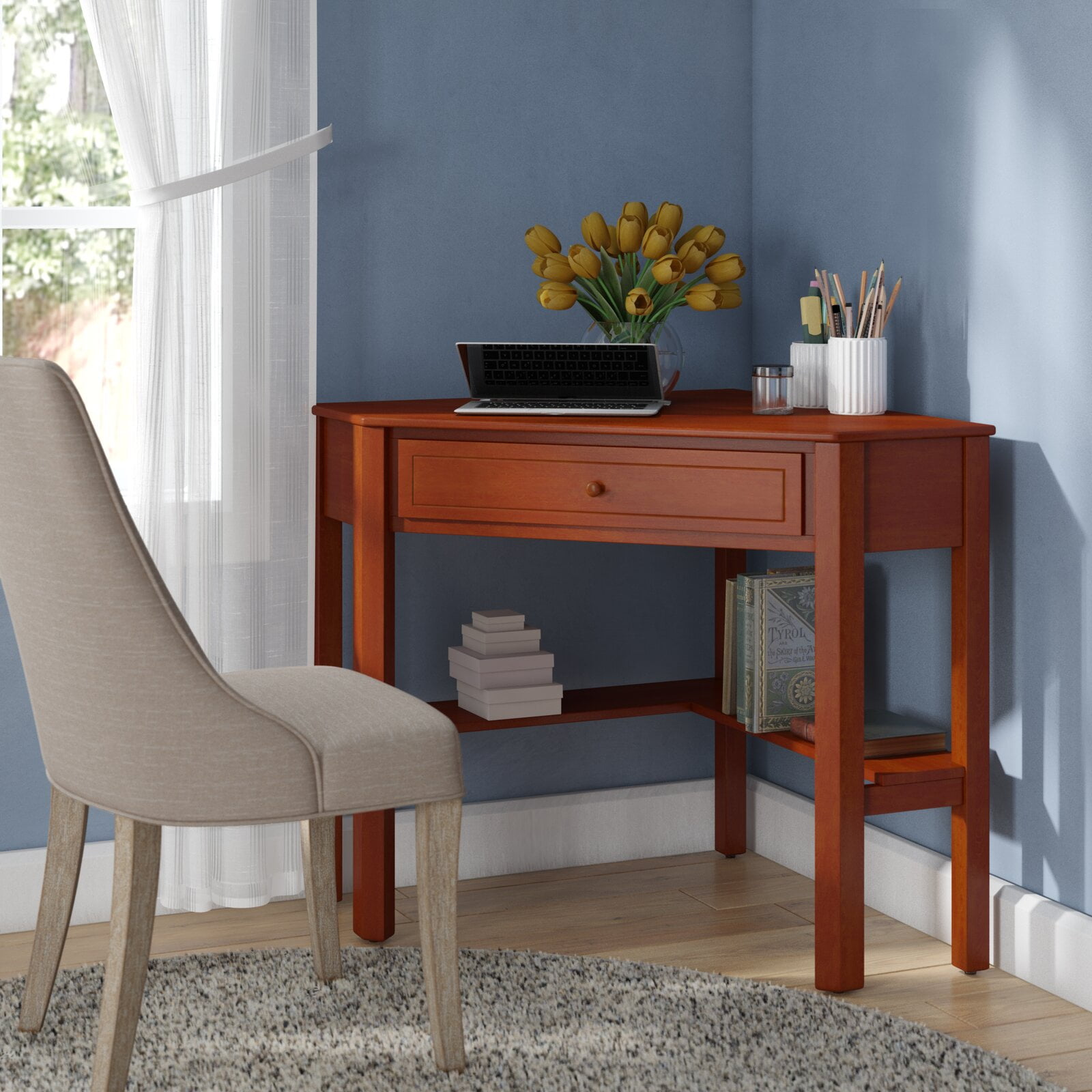 Anka Corner Desk 30 H x 42 W x 28 D 4.25 H x 29 W