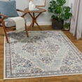 thumbnail image 1 of Ankara Blue/Cream 6'7" x 9' Traditional Rectangle Area Rug, 1 of 3