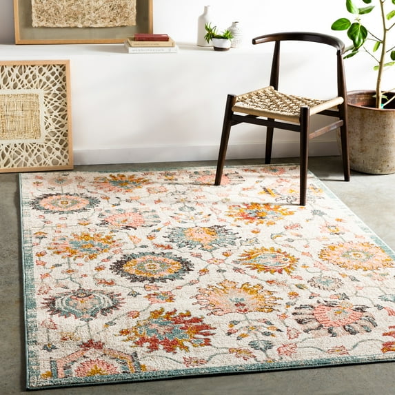 Ankara Ivory 6'7" x 9' Traditional Rectangle Area Rug
