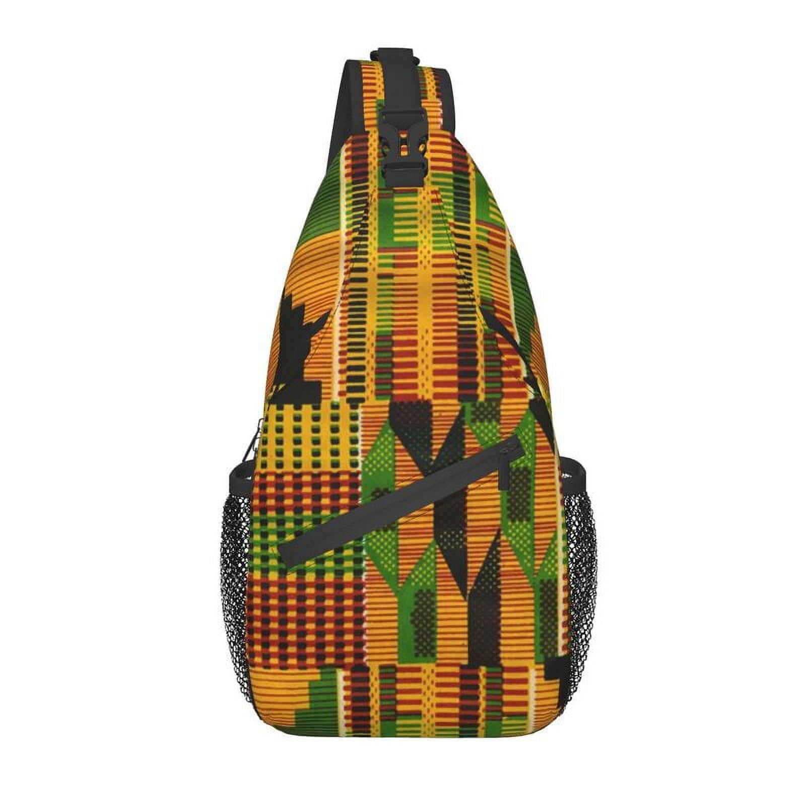 Ankara Kitenge African Print Sling Bag for Men Fashion Geometric Shoulder  Crossbody Chest Backpack Travel Hiking Daypack 