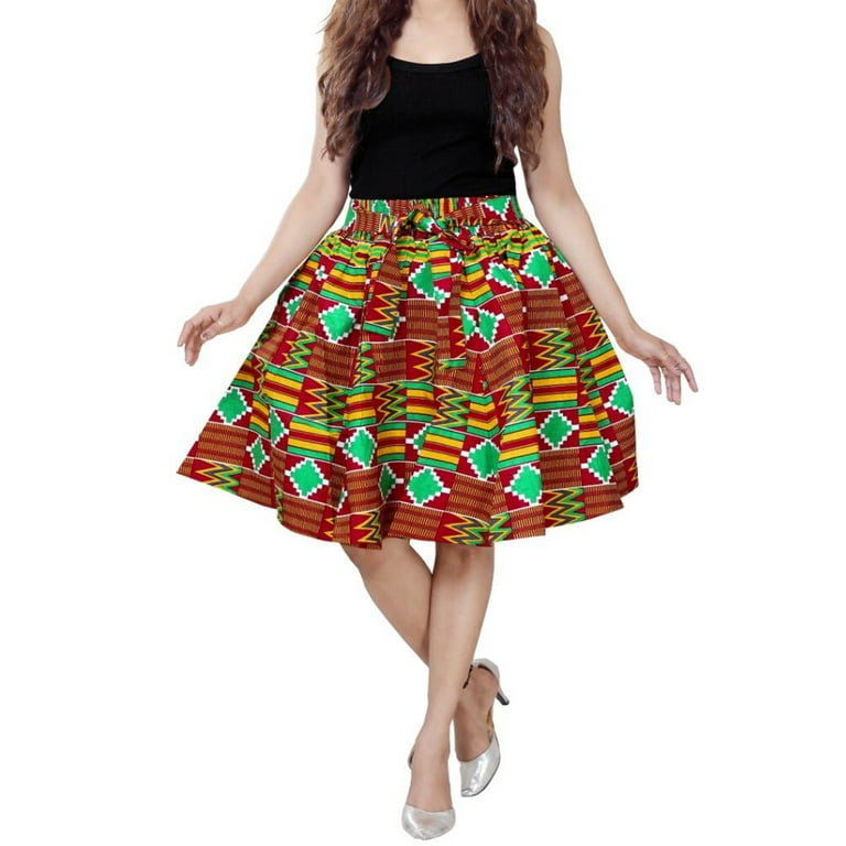 Ankara Skirt Dashiki Print Authentic African Wax High Waist