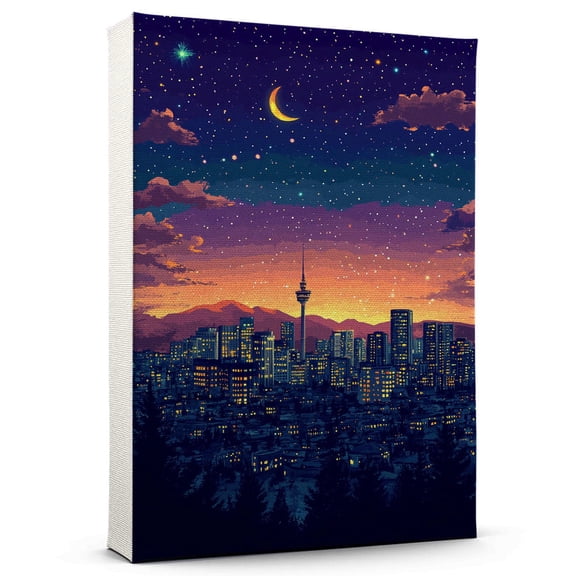 Ankaras Travel Canvas Prints, Turkey Starry Night Travel decor, Ankaras Map Poster, Turkey Travel Decor Artwork - 98AZ44