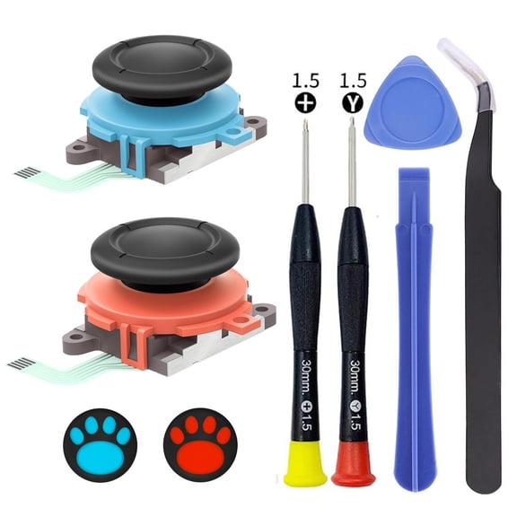 Ankedo Joycon Joysticks for Nintendo Switch 2 (2025), Upgrade Anti-Drift Analog Thumbstick, Switch 2 Joystick Replacement Joy-Con Repair Tool kit with Screwdrivers, Thumb Grips