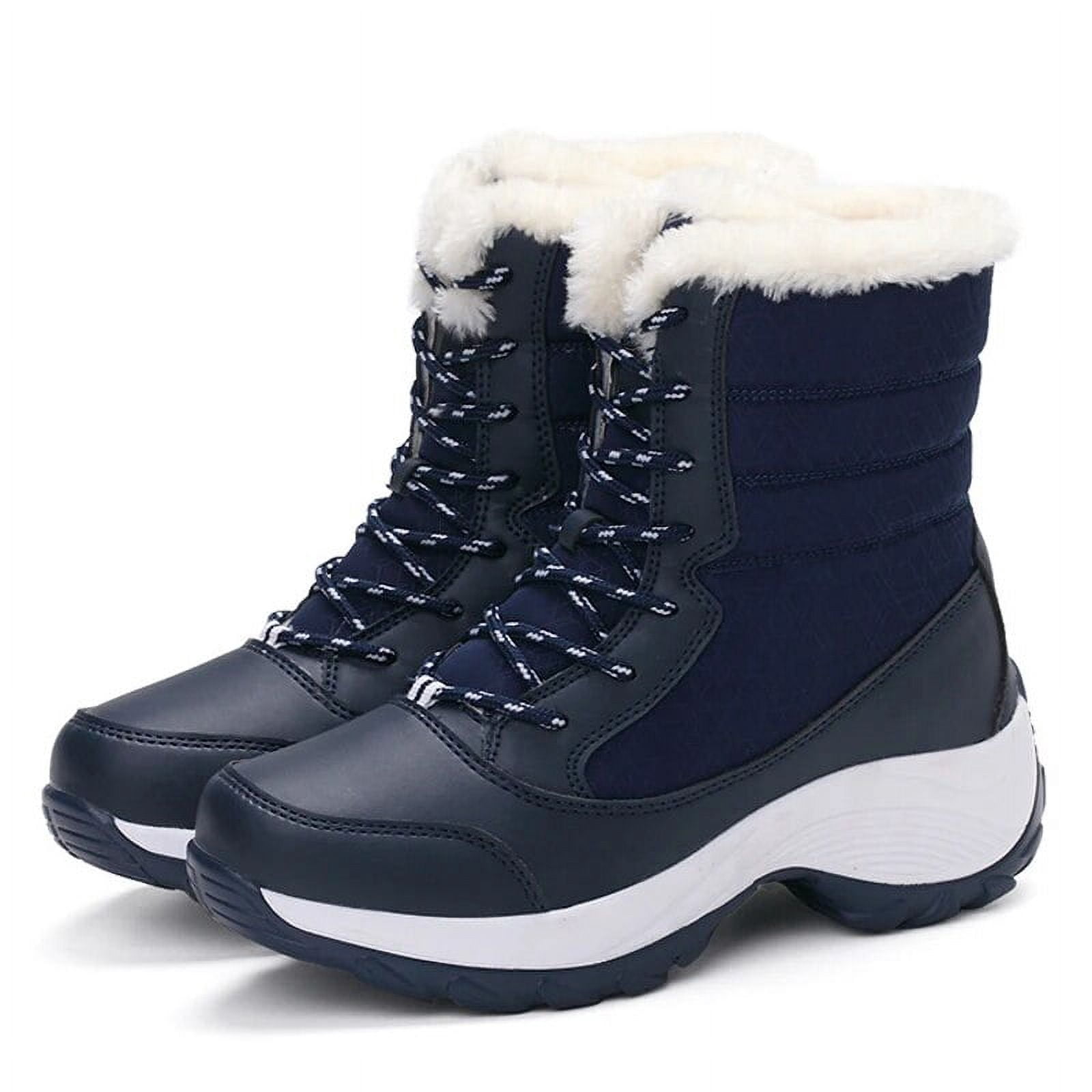 Ankel Boots for Women Winter Outdoor Warm Snow Boots Chunky Platform