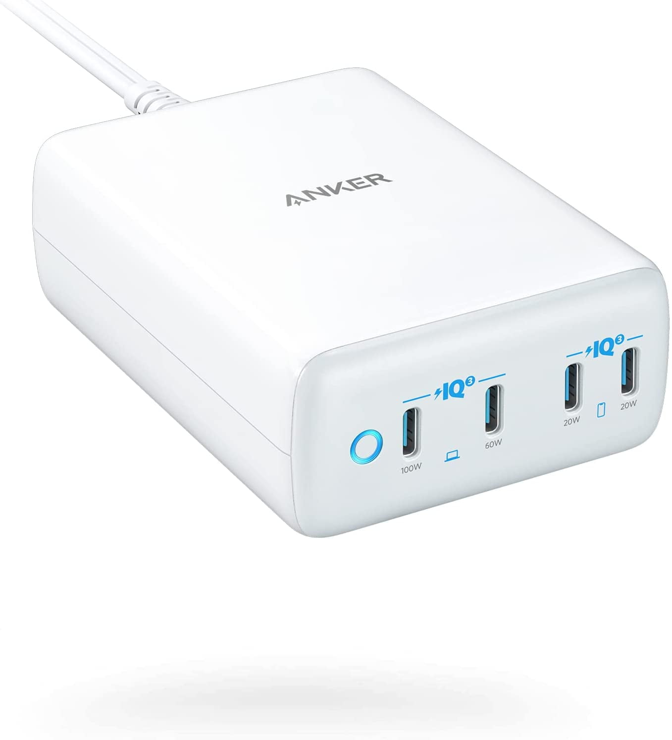  Anker 60W PIQ 3.0 & GaN Tech Dual Port Charger, PowerPort Atom  III (2 Ports) Travel Charger with a 45W USB C Port, for Laptops, MacBook,  iPad Pro, iPhone, Galaxy, Pixel
