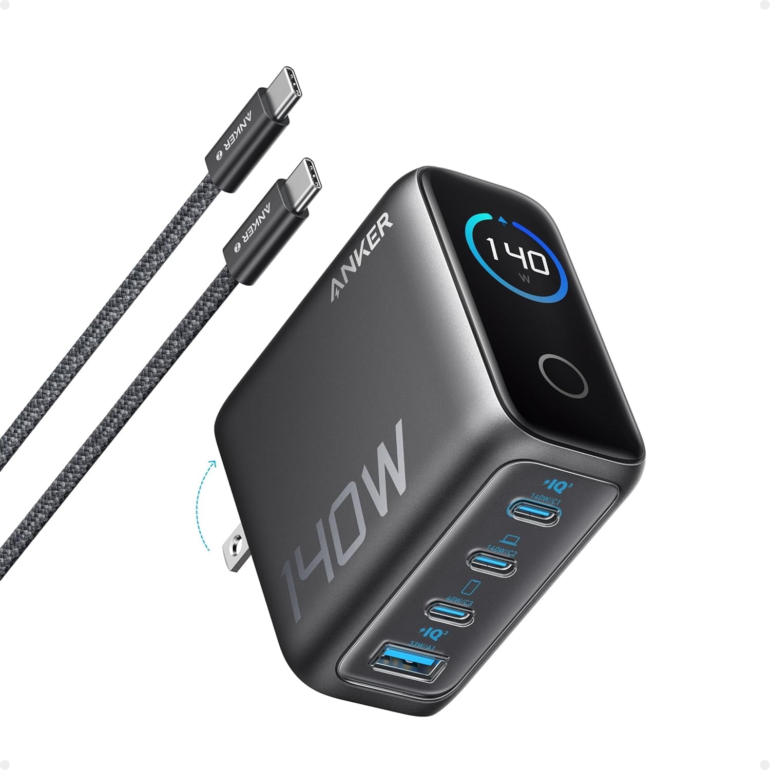 Anker 140W USB-C Charger, Laptop Charger, 4-Port Multi Anker 140W USB-C Charger, Laptop Charger, 4-Port Multi