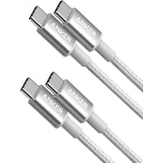Anker 2 Pack New Nylon USB C to USB C Cable 3.3ft 60W, PD Type C Charging CableSilver