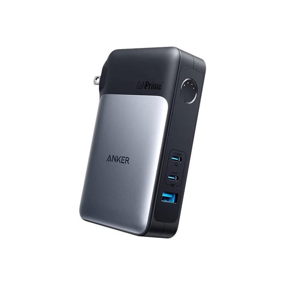 Anker 2-in-1 Portable Charger,10000mAh Power Bank with 65W Wall Charger, 2 USBC+USB-A GaNPrime Charging for iPhone 13, Samsung,MacBook, Dell