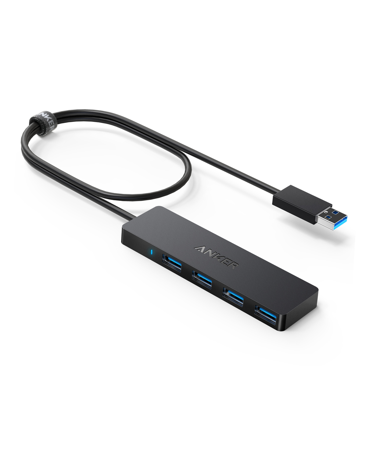 Anker 4-Port USB 3.0 Data Hub Adapter Ultra-Slim Splitter with 2 ft Cable - image 1 of 6