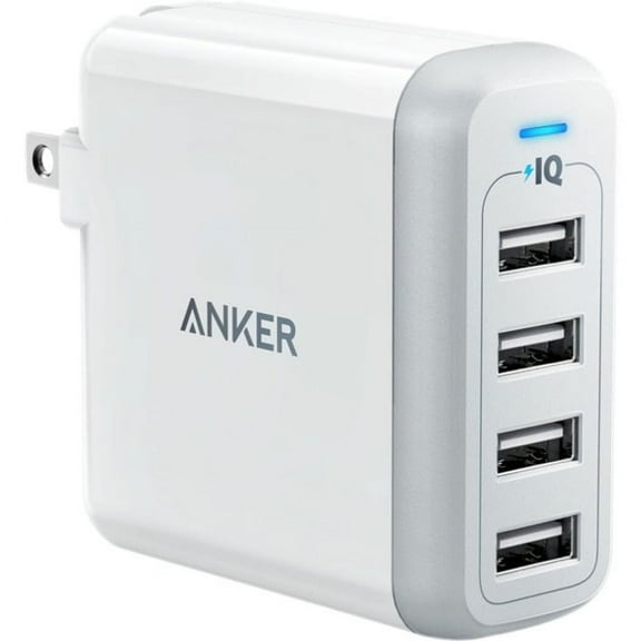Anker 40W 4-Port USB Wall Charger PowerPort 4, Multi-Port USB Charger with Foldable Plug for iPhone SE / 6s / 6 / 6 Plus, iPad Air 2 / Pro, Samsung Galaxy S7 / S6, Note 5, LG G5 and More