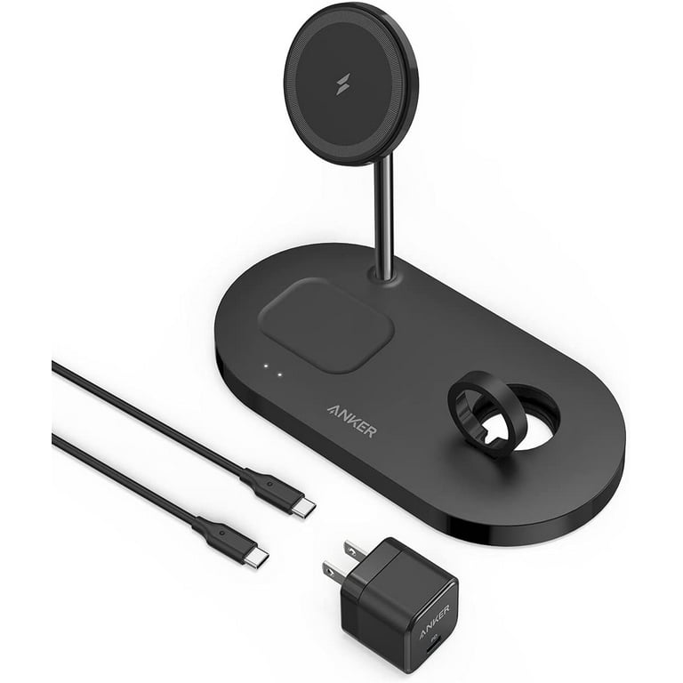 Anker 533 Magnetic Wireless Charger Stand 3-in-1 Charging Station with 20W  USB-C Adapter 