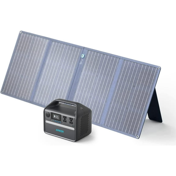 Anker 535 Solar Generator Powerhouse 512Wh Portable Power Station with 100W Solar Panel for Outdoor Camping