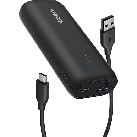 Anker 5,000mAh (5K) Power Bank, 12W, USB-C + USB-A Ports