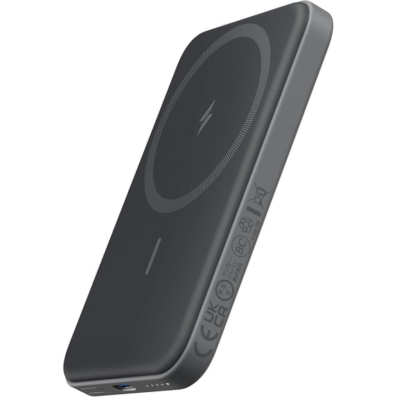 Anker 621 Magnetic Portable Charger (MagGo), 5,000mAh Wireless Power Bank with USB-C Cable, Magsafe-Compatible Battery Pack for iPhone 16/15/14/13/12 Series