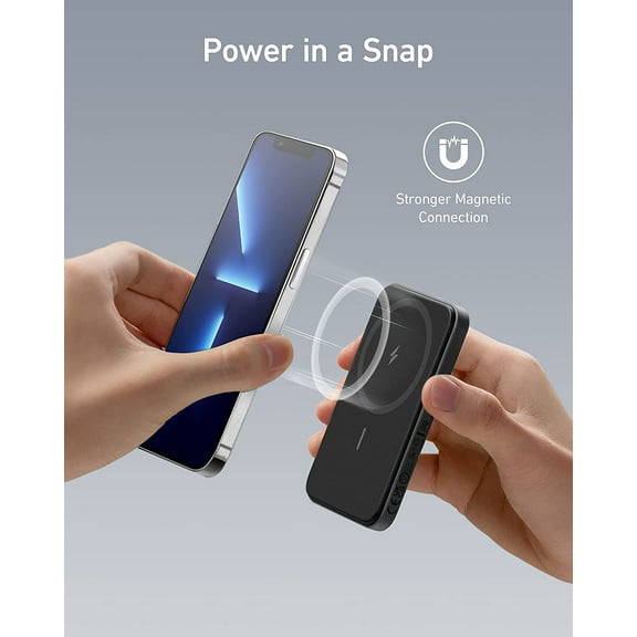 Anker (MagGo) 621 Magnetic Wireless Portable Charger, 5000mAh Magnetic Wireless Portable Charger with USB-C Cable