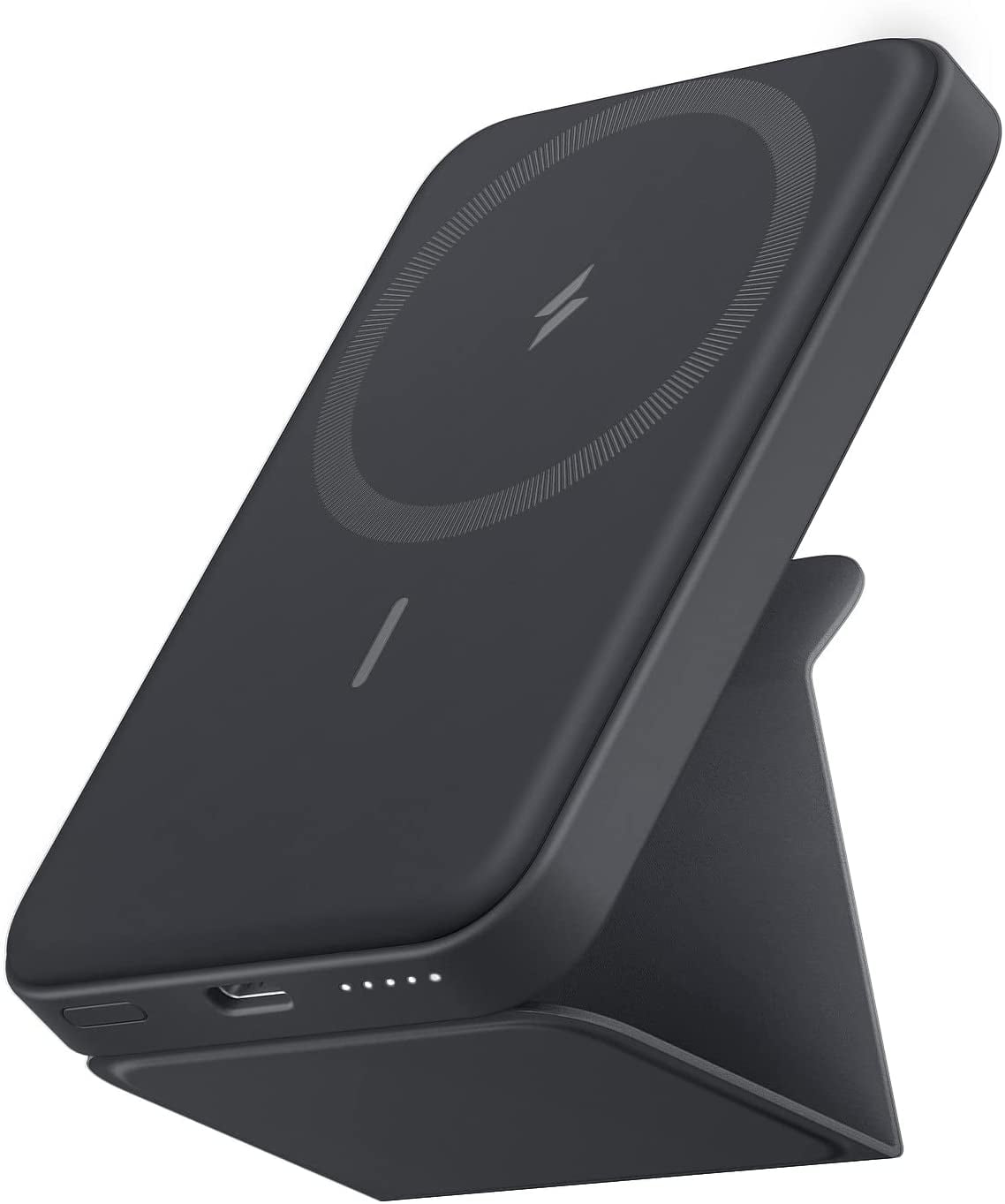 Anker 622 Magnetic Battery (MagGo) Upgraded Version, 5,000mAh Foldable  Magnetic Wireless Portable Charger and USB-C (On The Side), Only for iPhone  15/14/13/12 Series (Interstellar Gray) 