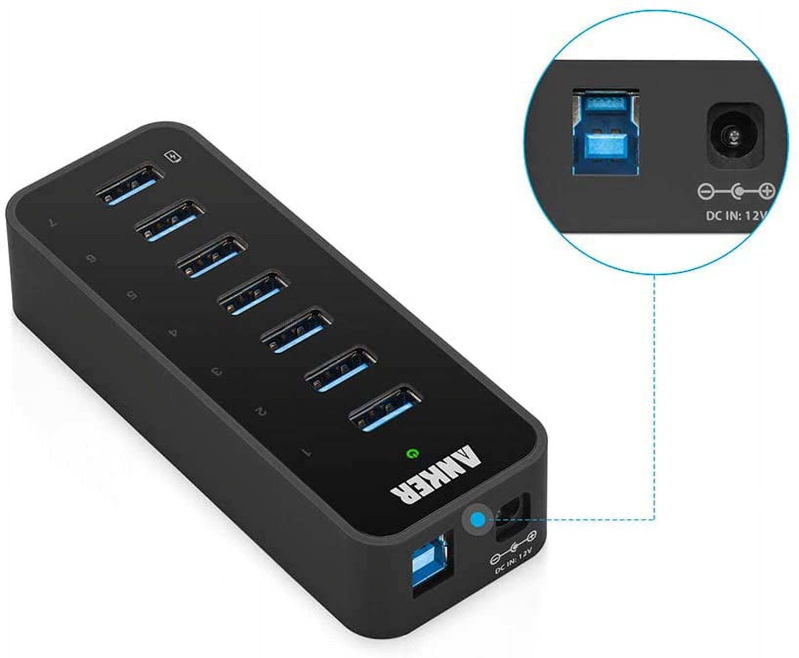Anker 7 port usb 3 0 data hub with 36w power adapter and bc 1 2