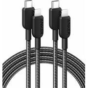 Anker Cable [2pack 6ft Braided], 310 USB C to Lightning Cable, MFi Certified Charging Cord, for iPhone 14/14Plus/14Pro Max/13/13 Pro USB 2.0, Black