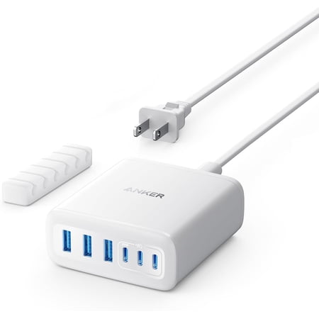 Anker Desktop Charger, Fast Charging USB C Charger, 112W Max 6-Port Charging Station