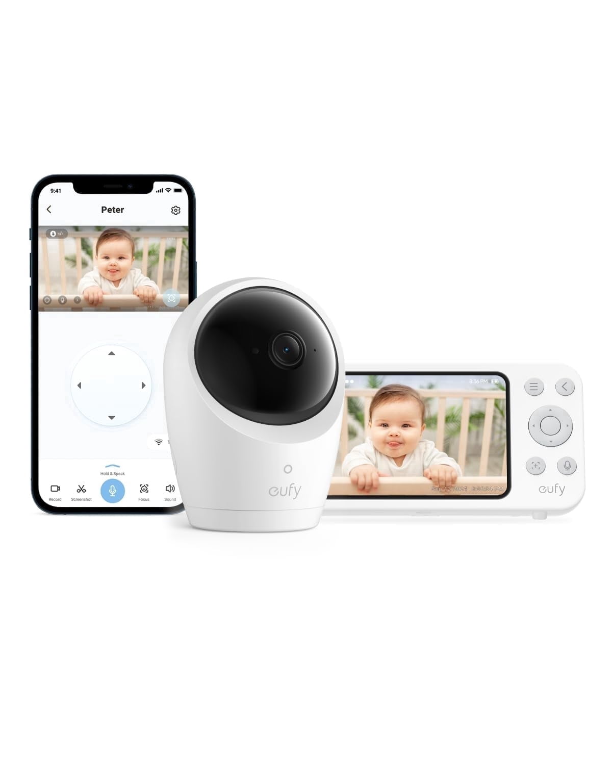 eufy Security Baby Monitor E20 with 2K HD Camera, 5'' 720p Display