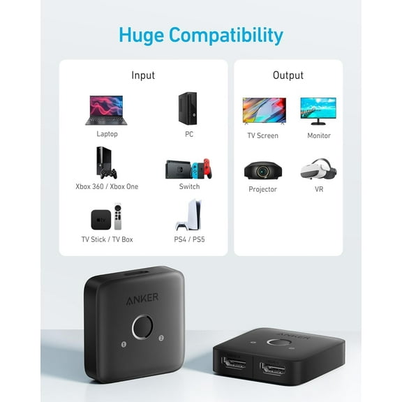 Anker HDMI Switch, 4K@60Hz HDMI Switcher