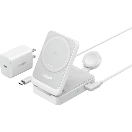 Anker - MagGo 3-in-1 Qi2 15W Wireless Charging Station - White