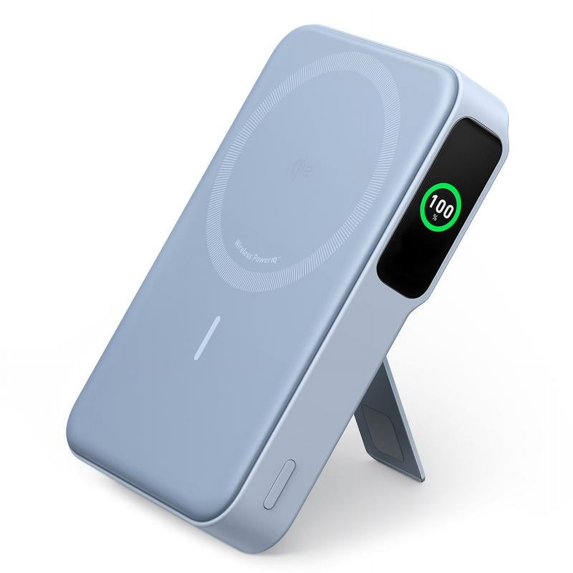 Anker MagGo Power Bank, 10,000mAh Qi2-Certified 15W Ultra-Fast MagSafe Charger, Smart Display and Foldable Stand