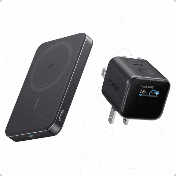 Anker MagGo Power Bank (10K, Slim) + Anker Nano Charger (45W, Smart Display, 180 Foldable)