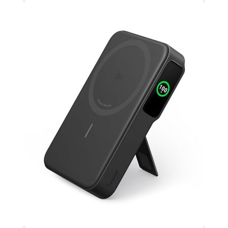 Anker MagGo Power Bank, Qi2 Certified 15W Ultra-Fast MagSafe-Compatible Portable Charger, 10,000mAh Battery Pack with Smart Display and Foldable Stand, For iPhone 15/14/13/12 Only(USB-C Cable Include)