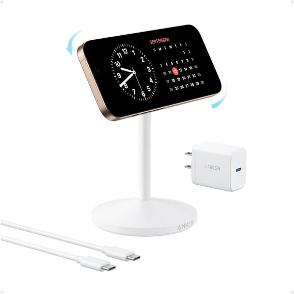 Anker MagGo iPhone 17 MagSafe Charger Compatible Stand, 15W Fast Magnetic Wireless Charging Station