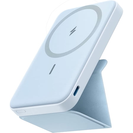 Anker Magnetic Battery, 5,000mAh Foldable Magnetic Wireless Portable Charger with Stand and USB-C (On The Side), Magsafe-Compatible with iPhone 15/15 Plus/15 Pro/15 Pro Max, iPhone14/13 Series
