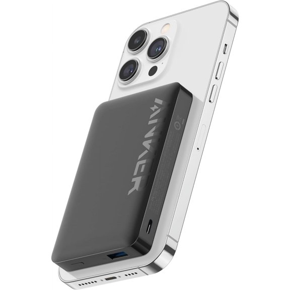 Anker Magnetic Power Bank 10,000mAh, Wireless Portable Charger, 20W Fast Charging Battery Pack with USB-C, Magsafe-Compatible with Magsafe,iPhone 15/15 Plus/15 Pro/15 Pro Max, iPhone 14/13/12 Series