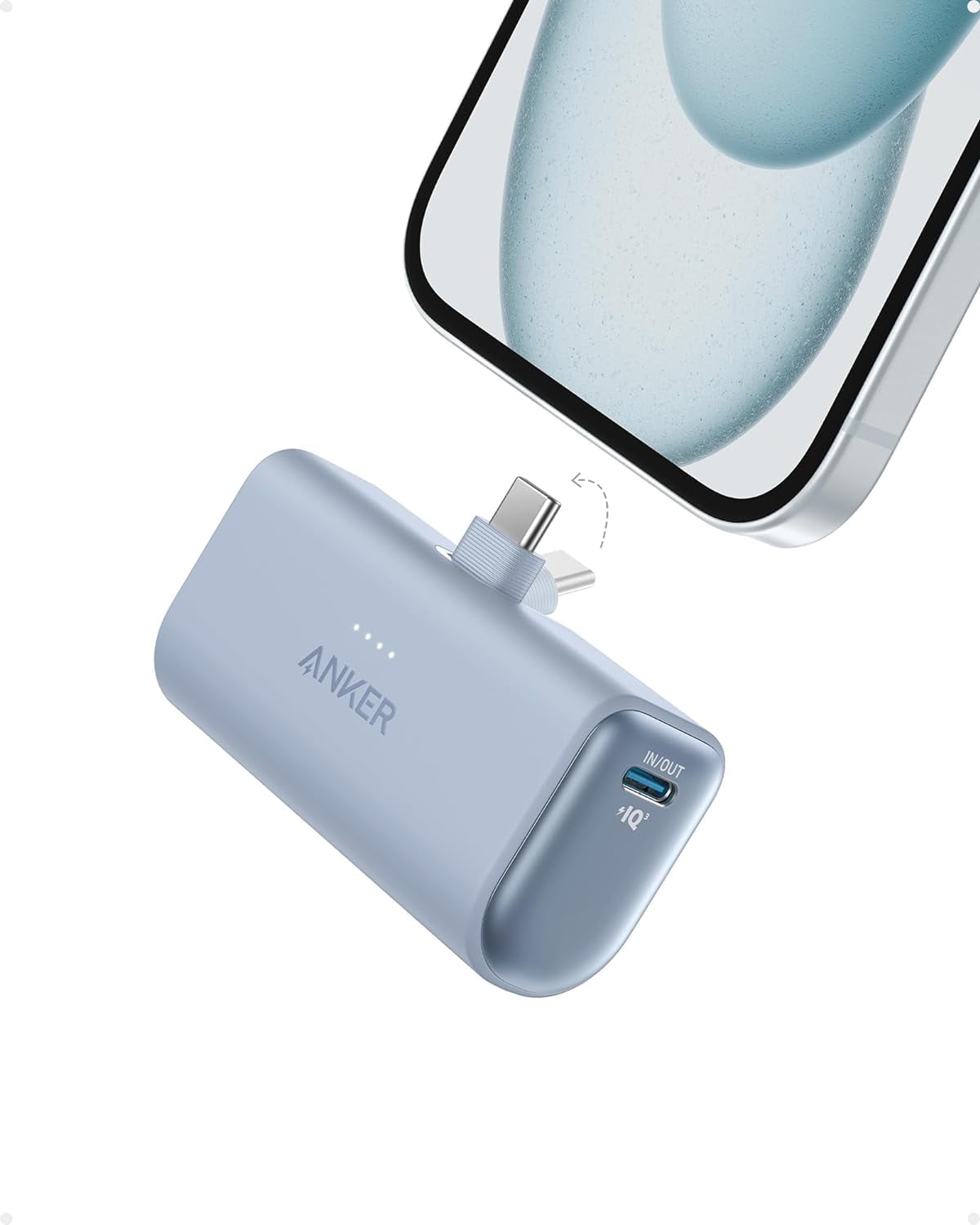 スマホアクセサリー Anker Power Bank Anker Nano 5k mAh Power Bank, 22.5W, Built-in USB-C, for
