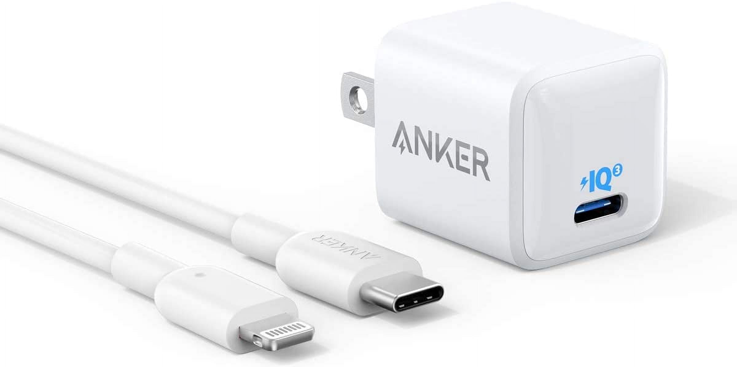 Anker Nano Charger, 20W PIQ 3.0 Durable Compact Fast Charger with 6ft USB-C to Lightning Cable