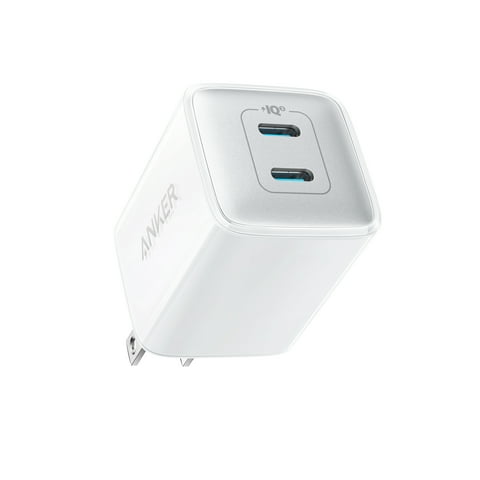 Anker Nano 40W GaN 2-Port Wall Charger (2 USB-C), Compact Fast Charger, White