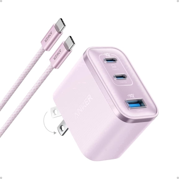 Anker Nano Charger, Ultra-Fast 70W Output 3-Port USB C Charger Block, Fast Charging, Compact and Stylish