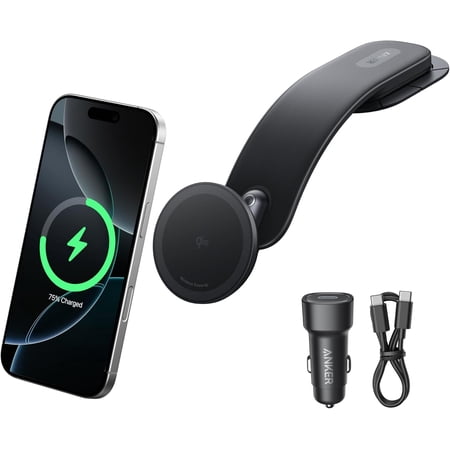 Anker Nano Magnetic Wireless Car Charger, 360° Adjustable Mount Car Charger with Detachable Pad