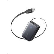 Anker Nano Power Bank, 10,000mAh Portable Charger with 2.3 ft InstaCord Retractable Cable, 45W Max Compact Battery Pack, Smart Display
