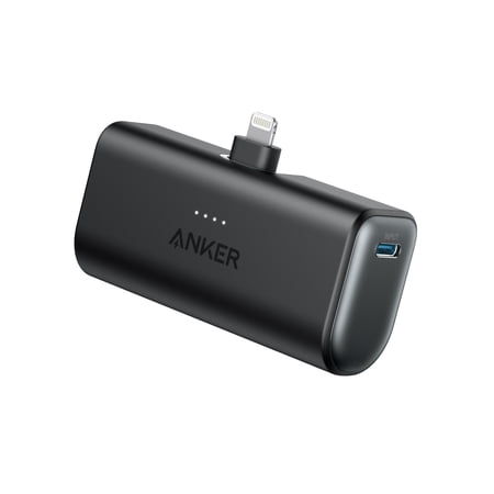 Anker Nano 5,000mAh Power Bank with Built-In Lightning Connector, 12W Portable Charger