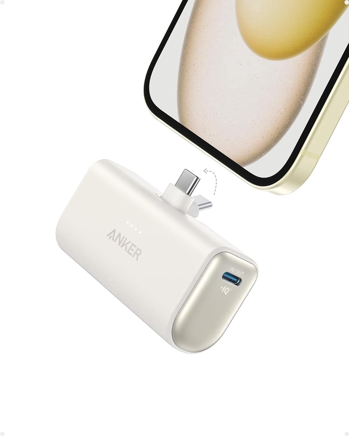 Anker Nano Power Bank, 5,000mAh Portable Charger, Foldable USB-C