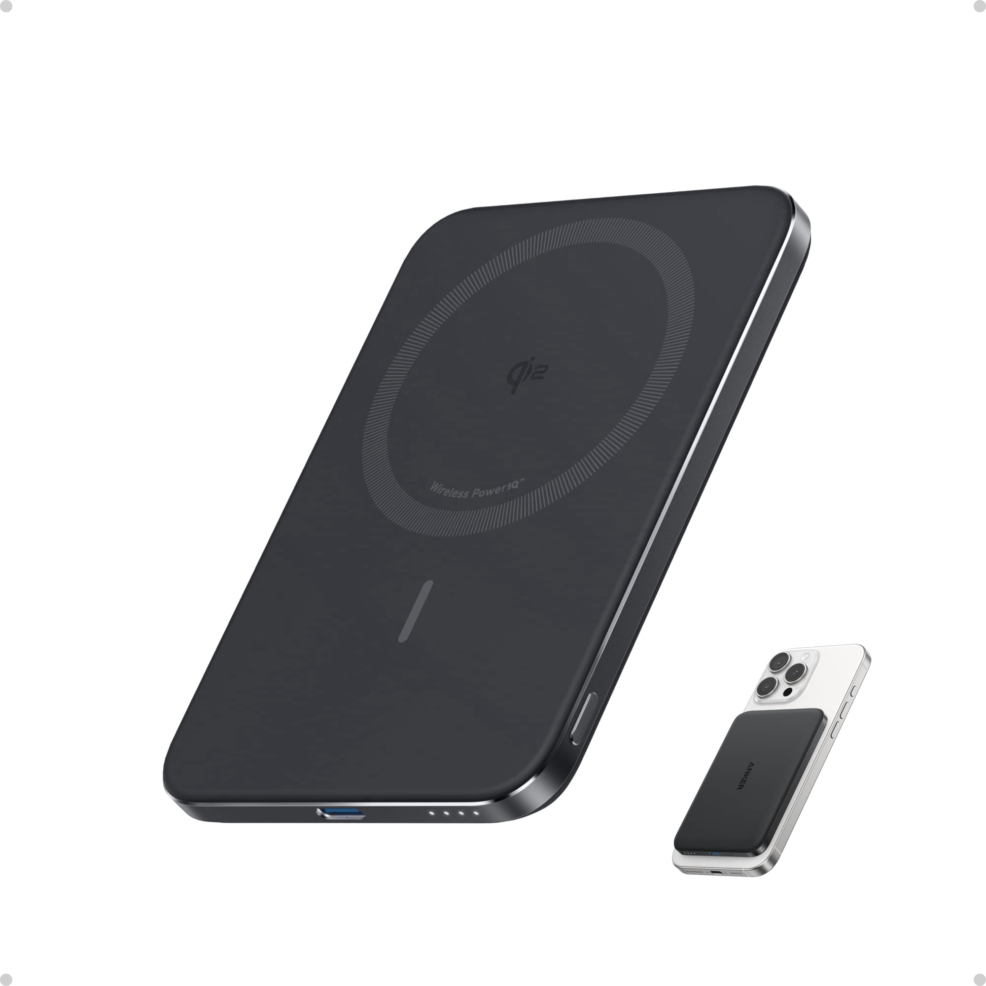 Anker Nano Power Bank, Ultra-Slim 5,000mAh Magnetic Wireless Charging Battery, Qi2 Certified 15W Max MagSafe-Compatible Portable Charger, Ergonomic Design, Compatible for iPhone Air/17/16 Series