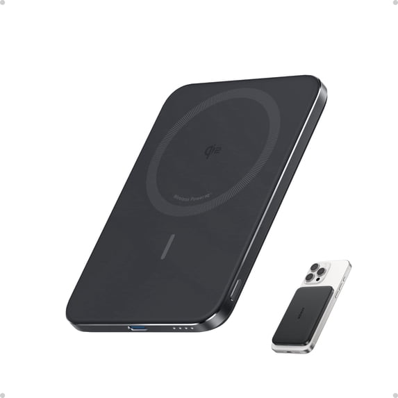 Anker Nano Power Bank, Ultra-Slim 5,000mAh Magnetic Wireless Charging Battery, Qi2 Certified 15W Max MagSafe-Compatible Portable Charger, Ergonomic Design, Compatible for iPhone Air/17/16 Series