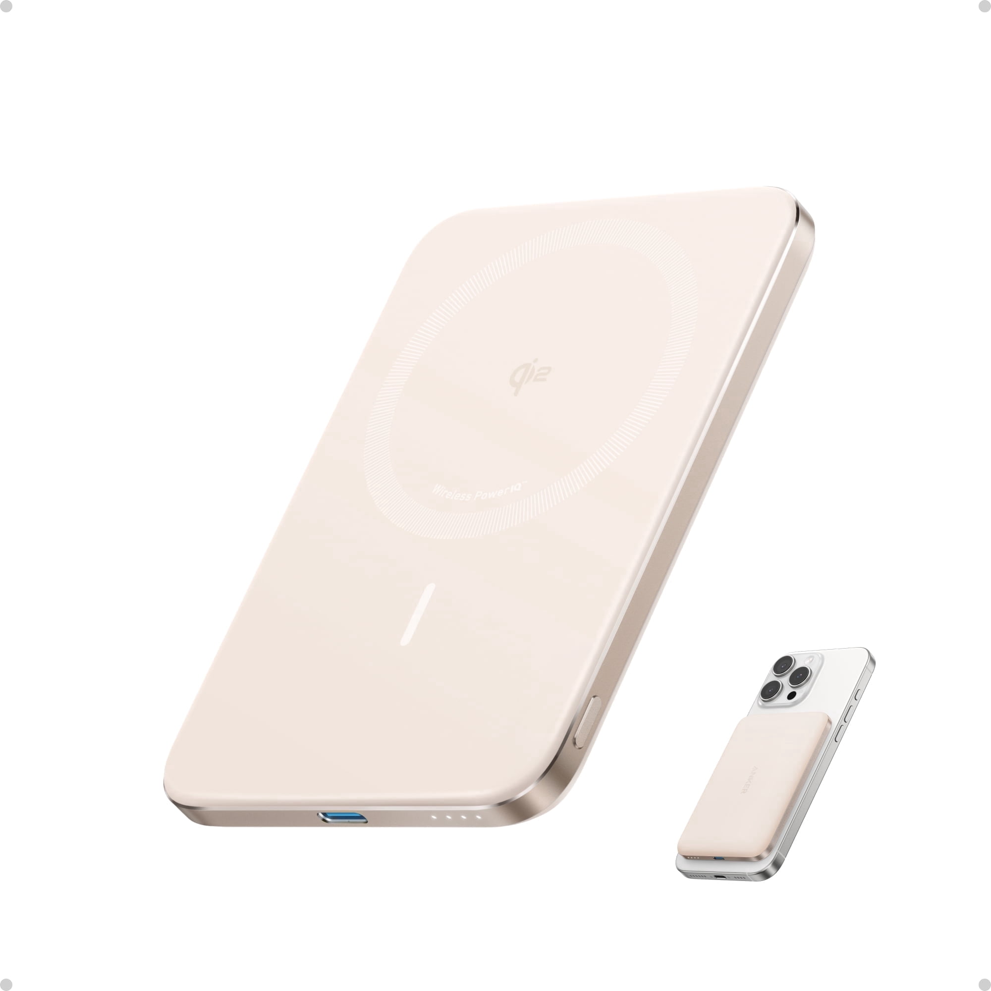 Anker Nano Power Bank, Ultra-Slim 5,000mAh Magnetic Wireless Charging Battery, Qi2 Certified 15W Max MagSafe-Compatible Portable Charger, Ergonomic Design, Compatible for iPhone Air/17/16 Series