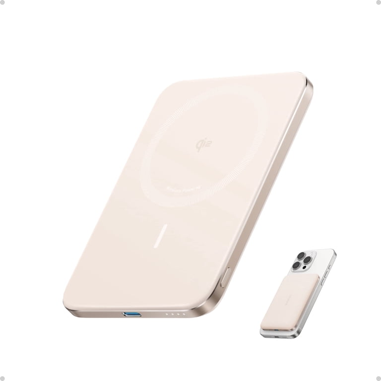 Anker Nano Power Bank, Ultra-Slim 5,000mAh Magnetic Wireless Charging Battery, Qi2 Certified 15W Max MagSafe-Compatible Portable Charger, Ergonomic